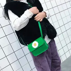 Детская милая сумка через плечо с цветочным принтом для девочек, модная детская сумка через плечо из искусственной кожи
