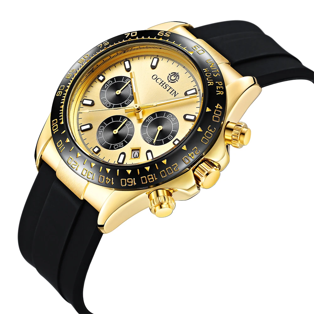 

OCHSTIN GQ6103 Quartz Watch Men Silicone Strap Sport Wristwatch Calendar Fashion Mens Watches Casual Luminous Male Wrist Watch