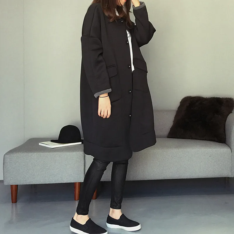 Günstig 2020 NEUE Herbst Winter Große Größe frauen Sweatshirts doppelseitige tragen Baseball Uniform Lange Hoodies Mantel Weiblichen Jacken x259