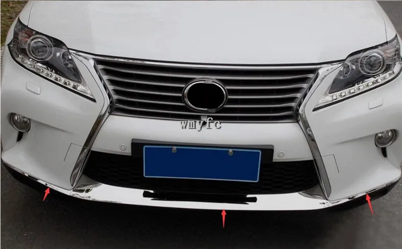 Для LEXUS RX270 RX350 RX450 2012 Нержавеющая сталь передний бампер молдинг отделка 3 шт