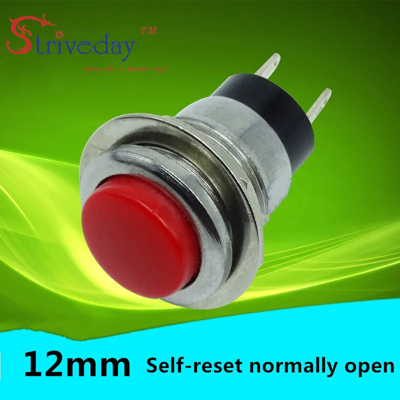 

10pcs Micro round DS-318 button switch point start door bell power switch button 3A red 12MM