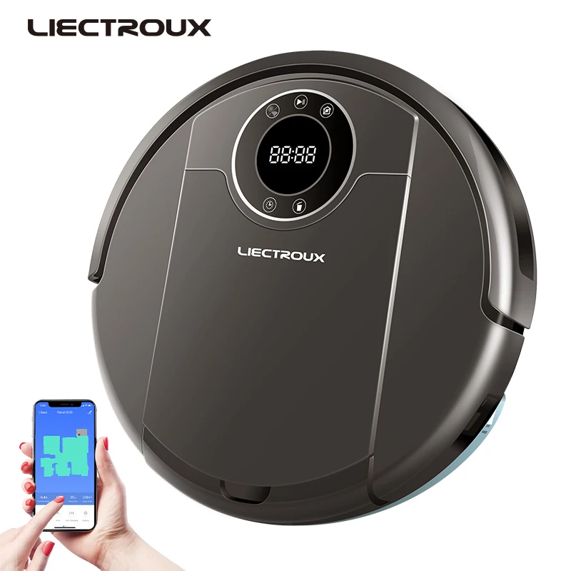 LIECTROUX робот пылесосы для автомобиля ZK808 Wi Fi App 3000 pa всасывания навигации карты Smart