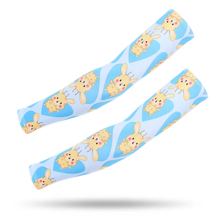 Color 4 1 пара эластичный Мультфильм Дети Охлаждающий руку рукава для девочек мальчиков лето защита от солнца УФ детские спортивные нарукавники ледяной шелк рука теплые - Цвет: Color 4