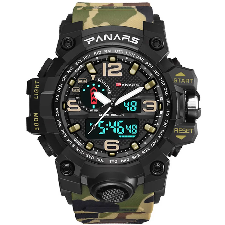 Sports Watch Military Men PANARS LED Digital Wrist Watch Electronic Chrono For Running Fitness G Watches Water Resistant S Shock (2)