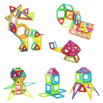 

Mini Magnetic Blocks 45Pcs 3D Magnetic Building Blocks Set Magnet Tiles Educational Construction Kit for Children Creative Toys