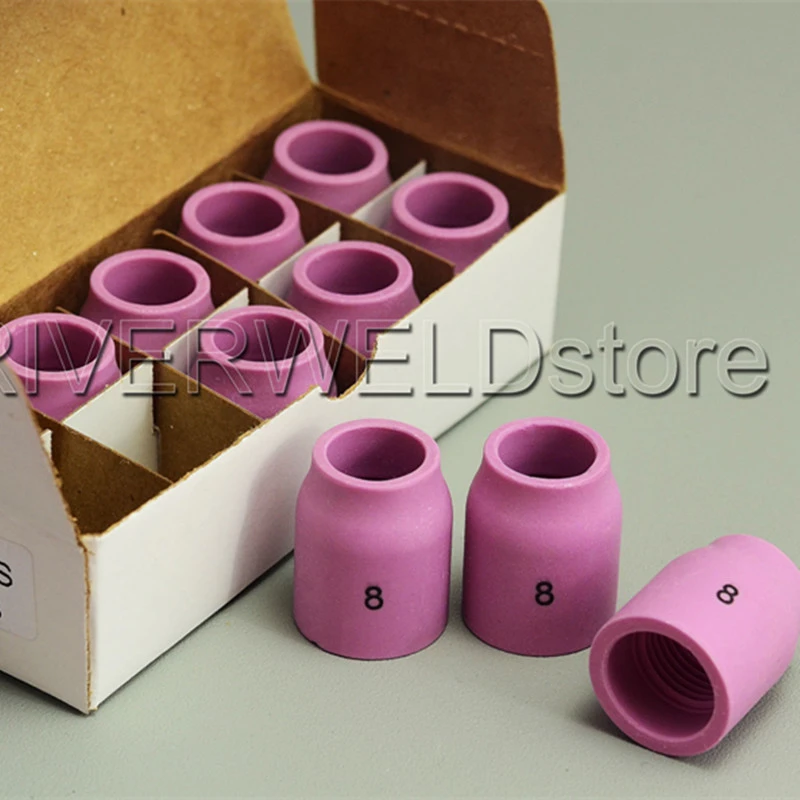TIG Gas Lens Alumina Nozzle Ceramic Cup Kit 53N58#4 53N59#5 53N60#6 53N61#7 53N61S #8 Fit DB SR WP 9 20 24 25 TIG Welding Torch 5pcs 