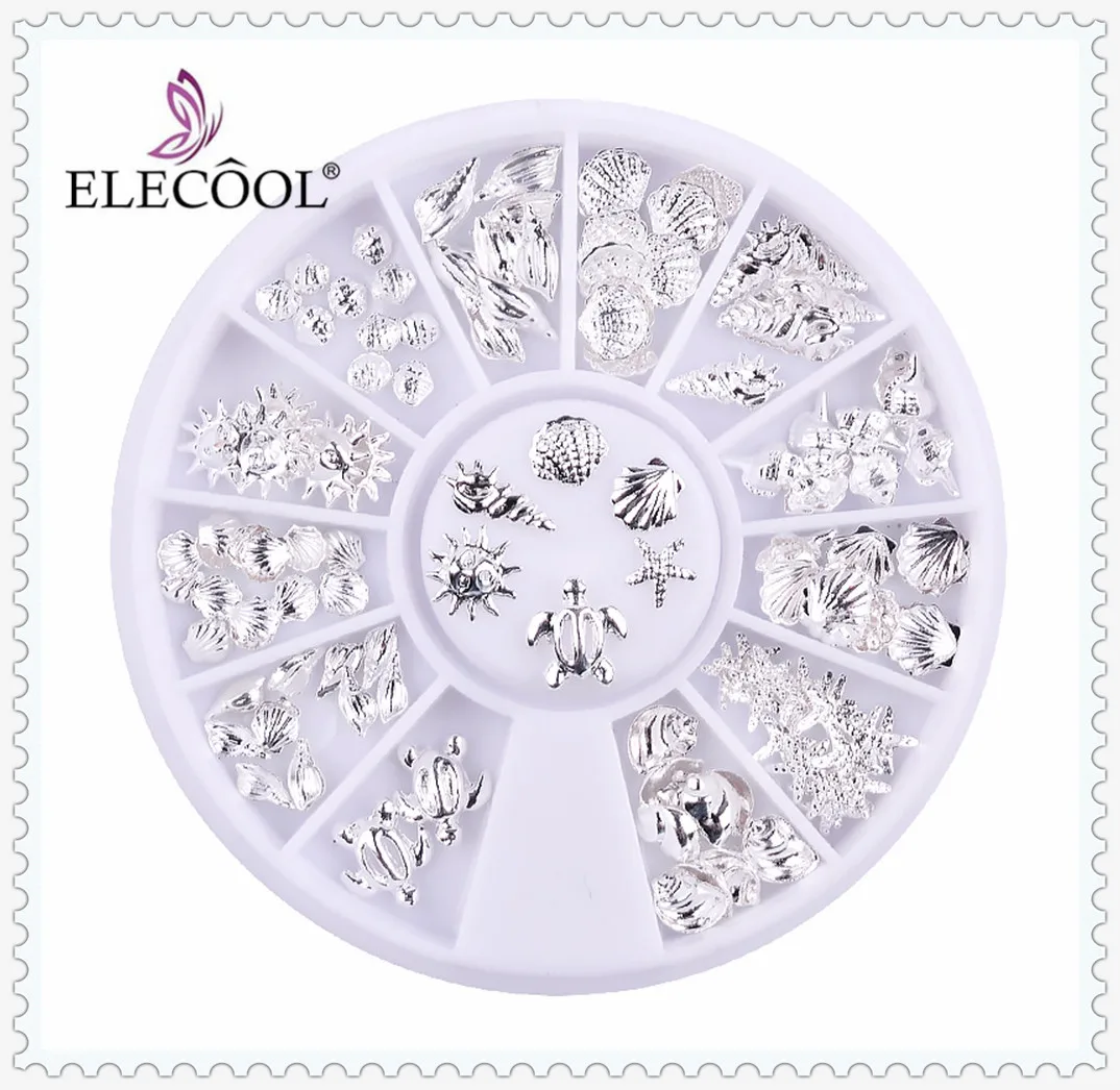 ELECOOL 2/1 шт. Серебряная океанская заклепка металлическая искусственная Смешанная