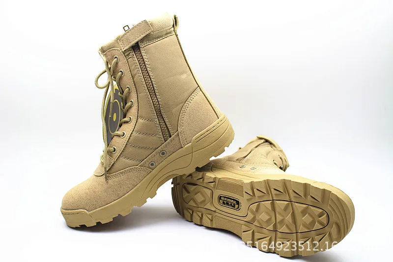 Зимние мужские армейские ботинки; качественный Тактический пустынный военный ботильоны; Рабочая обувь в армейском стиле; кожаные зимние ботинки; теплые ботинки - Цвет: yellow