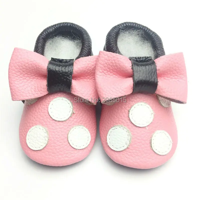 New Arrival Free Shipping Baby Shoes Mickey And Minnie Genuine Leather Toddler Baby Moccasins Fringe Baby Moccs Newborn Shoes