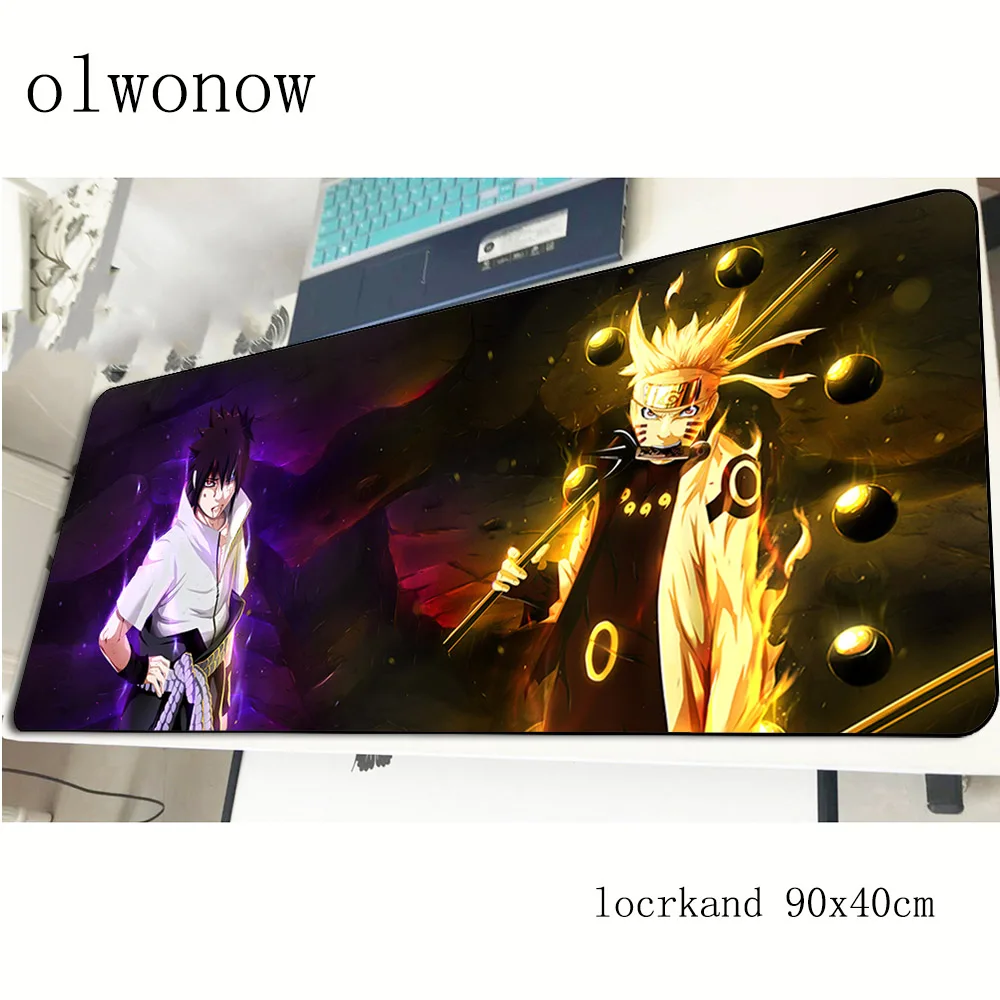Дешево Коврик для мыши Наруто 90x40 см, самый дешевый игровой коврик для мыши, геймерский коврик, HD принт, игровой стол, компьютерная клавиатура, больш...