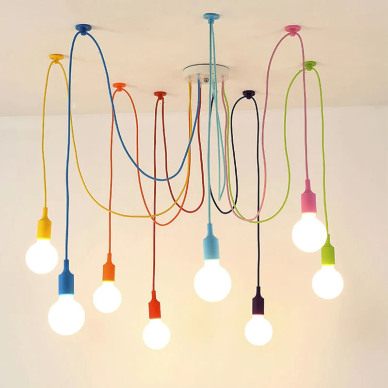 

DIY 3/4/6/8/10/12 Heads Chandeliers Colorful Indoor Dining Room Living Room Silica Gel Decoration Lighting Lamp