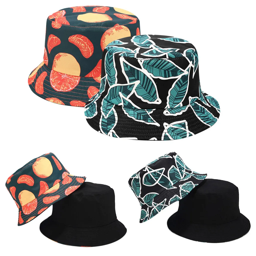 Принт кленовый лист Панама, шляпа-Панама женская мужская уличная хип-хоп кепка пара плоские шапки для рыбака Летний лист Кепка s Boonie# Zer