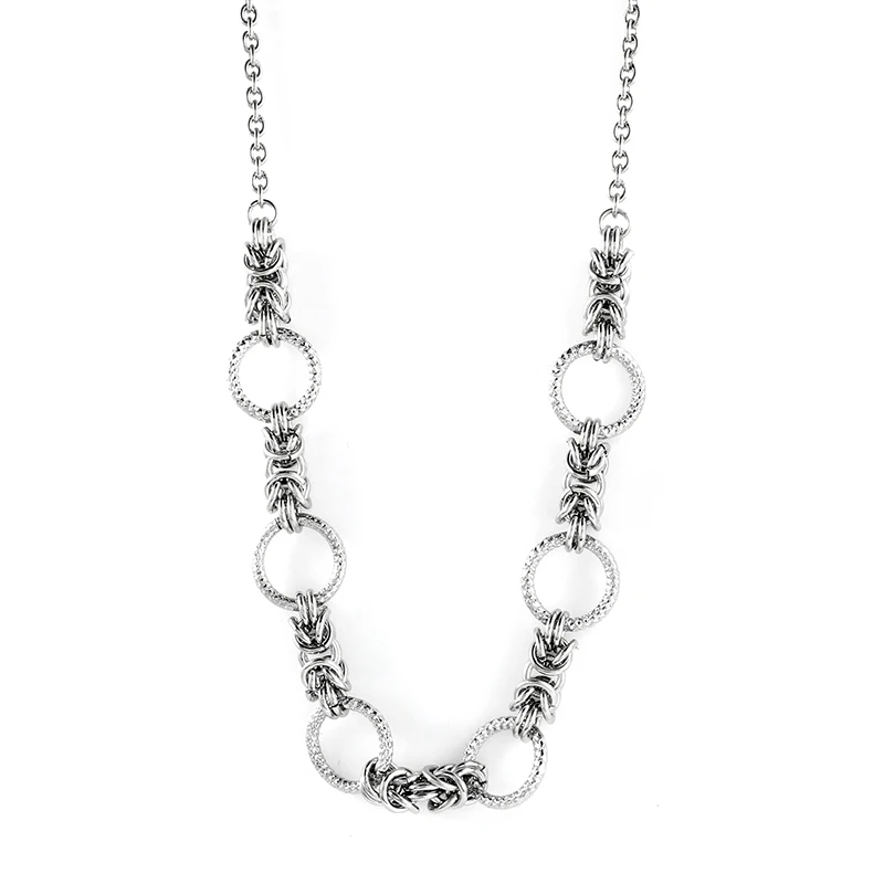Винтажное ожерелье с подвеской из нержавеющей стали круглой формы серебряного цвета DIY ювелирные изделия для мужчин и женщин колье ожерелье изготовление