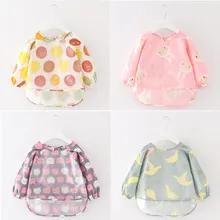 Детская бандана нагрудники милый мультфильм нагрудники водонепроницаемый младенец едят детей рисунок передник с длинными рукавами ребенка самокормления нагрудник