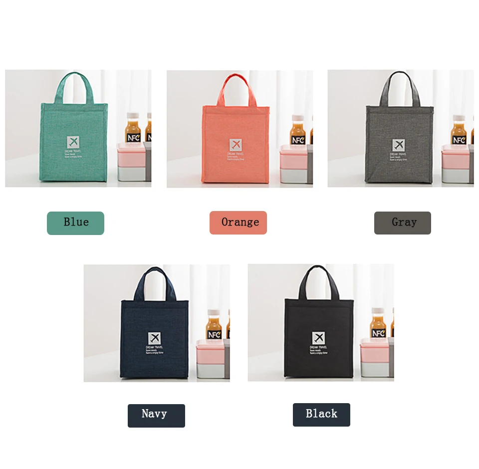 Portable Insulated Canvas lunch Bag Thermal Food Picnic Lunch Bags for Women kids Men Cooler Lunch Box Bag6