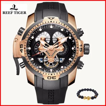 

Reef Tiger Luxury Brand Men Sport Diver Watches Militare Waterproof Automatic Mechanical Tourbillon Men Watch Relogio Masculino