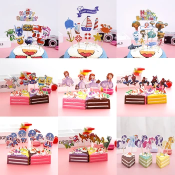 

1Set Birthday Party Decora Kids Favors Avengers/Mermaid/Superwings/Spiderman/Dinosaur/Sofia Princess/Pokemon Theme Cake Toppers