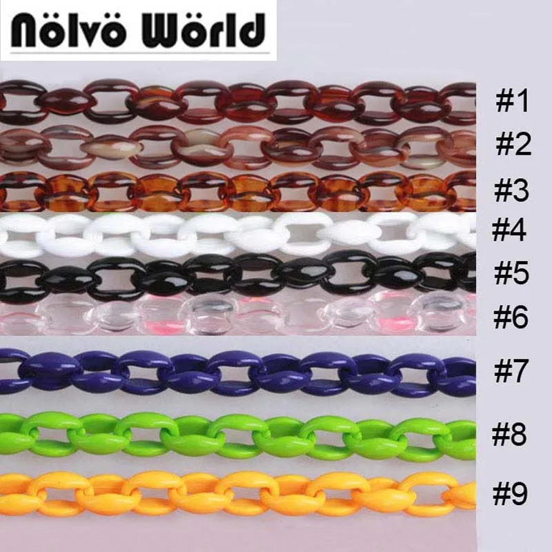 

20 Colors/10 pieces/Mixed Color OK/width 1.6cm 60cm 120cm acrylic plastic bag chain for women party bags clutch bag resin chains