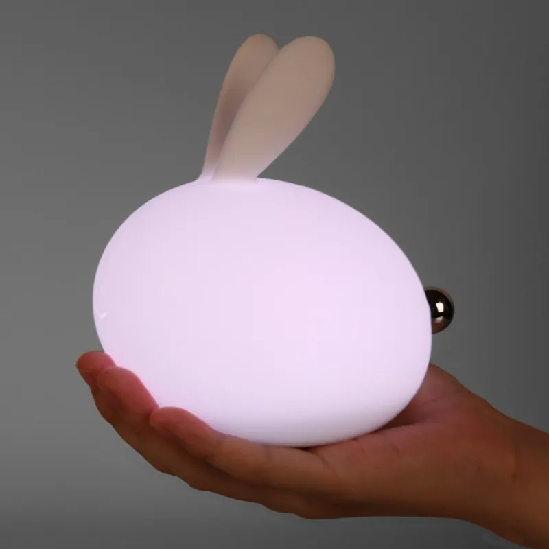 

2018 Rabbit LED Night Light For Children Baby Kids Bedside Lamp Multicolor Silicone Touch Sensor Tap Control Nightlight Q1