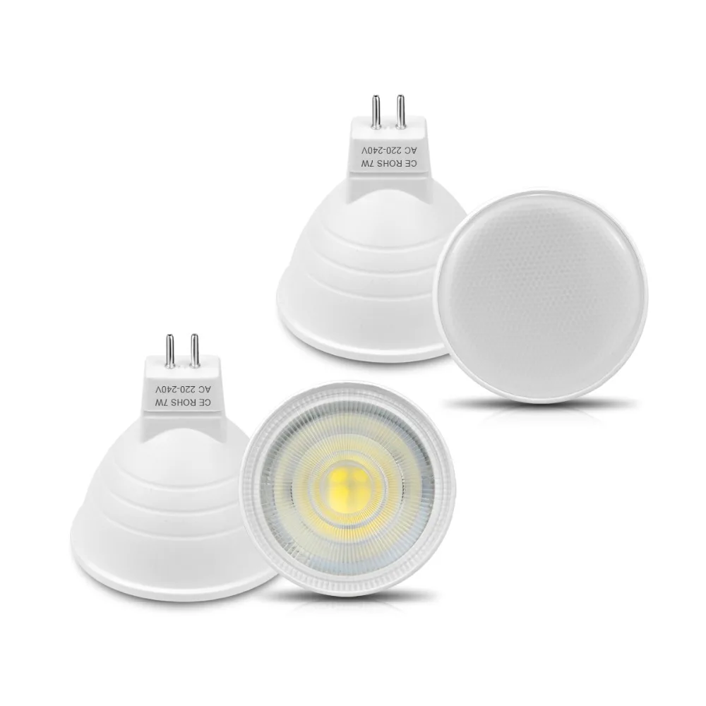 

10PCS / Pack 220V MR16 LED Bulb 7W 120/30 Degree Beam Angle LED Spotlight Ceiling LED Light 2835 Plastic Aluminum Downlight Lamp