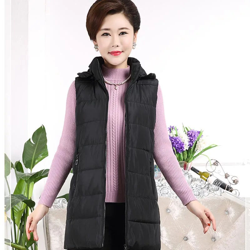 Large size Middle aged and old women's autumn and winter long quilted