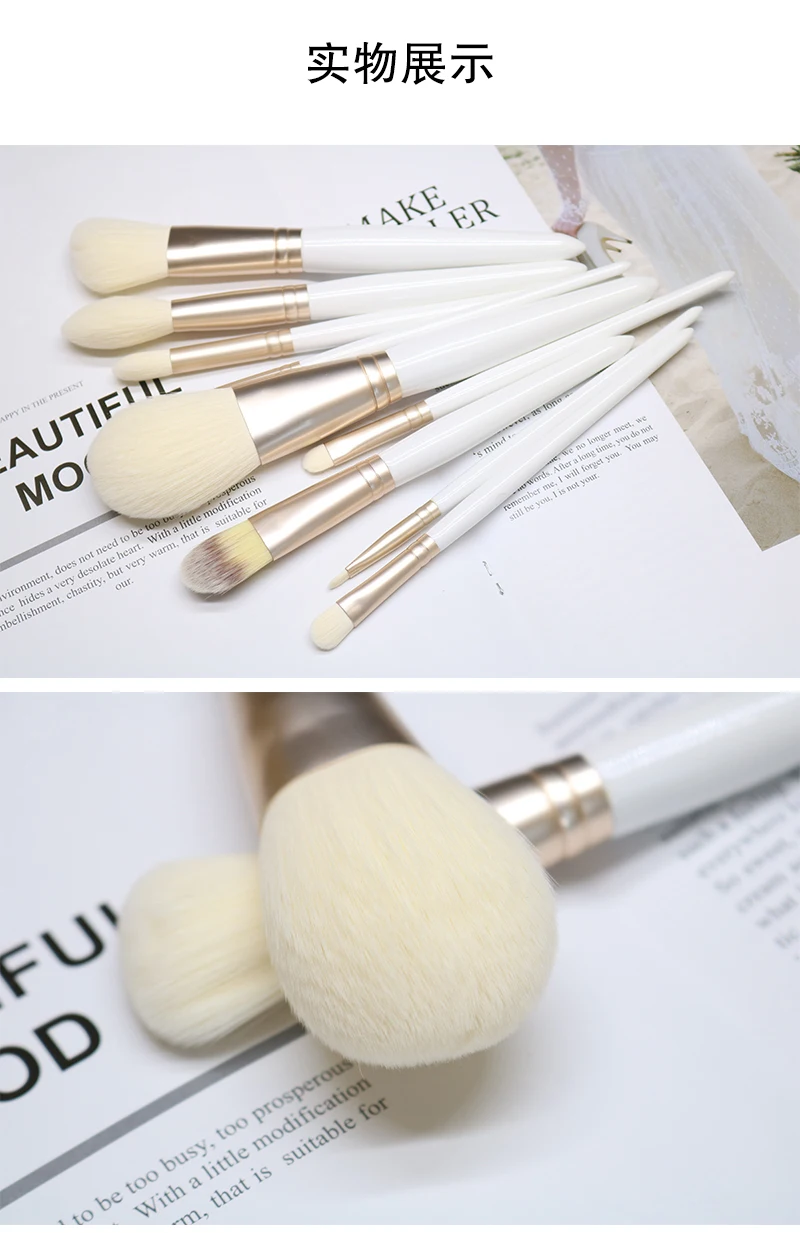 Pincel de Maquiagem Ferramentas de Maquiagem Nova Moda Feminina Escovas 9 Pçs Branco pó Escova Fundação Beleza Maquiagem Kit Hzm 1 Hzm nova moda feminina escovas 9 pçs