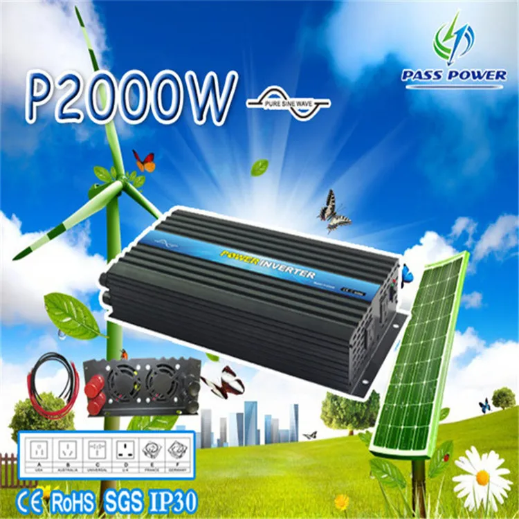 DC 12V 24V 48V to AC 100V120V 220V240V 2000w,2kw Pure Sine Wave portable inverter,boat