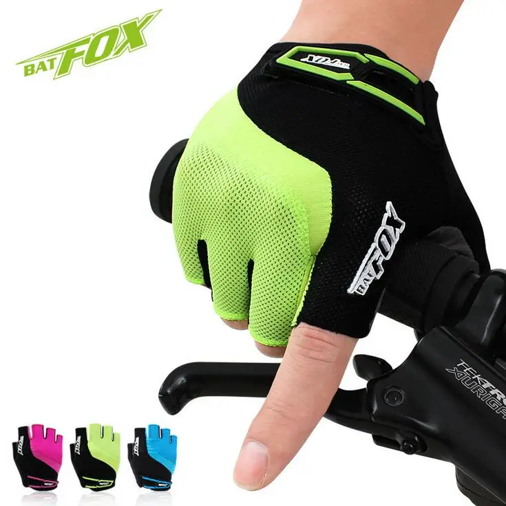 BATFOX Cycling Gloves Half Finger Bike Gloves Shockproof Breathable MTB