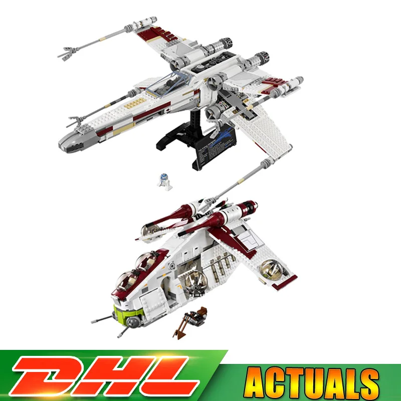 

Lpein Star Wars 05039 X-Wing Starfighter 05041 The Republic Gunship Set Building Bricks Blocks Compatible LegoINGlys 10240 75021