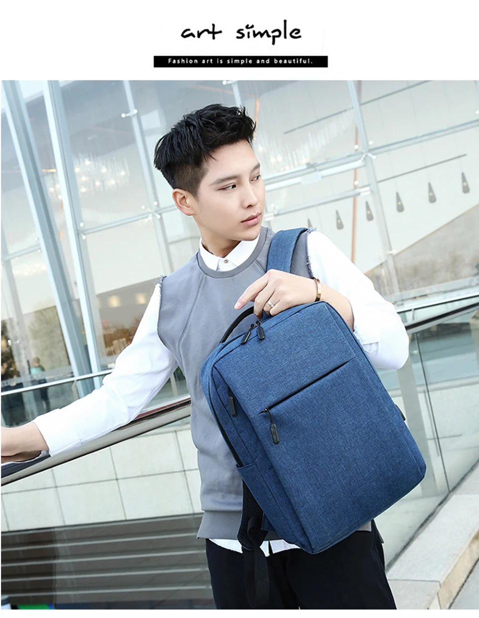 Mens Backpack 15.6 Inch Laptop Backpacks Male Notebook Back Pack USB Charging Travel Bagpack Student Waterproof Women Style Bags (21)