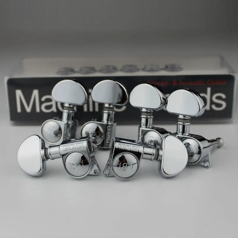 

1 Set Grover Electric Guitar Machine Heads Tuners 3R3L Chrome 18-1 Tuning Pegs