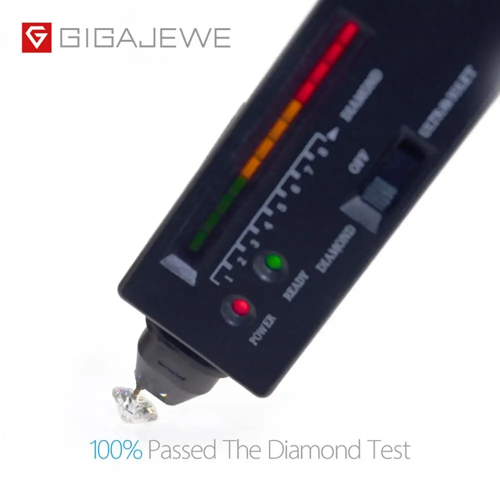 Gigajewe d 색깔 1-3ct vvs1 둥근 moissanite 느슨한 다이아몬드 시험은 보석 만들기를위한 증명서 실험실 보석을 가진 최고 품질을 통과했다