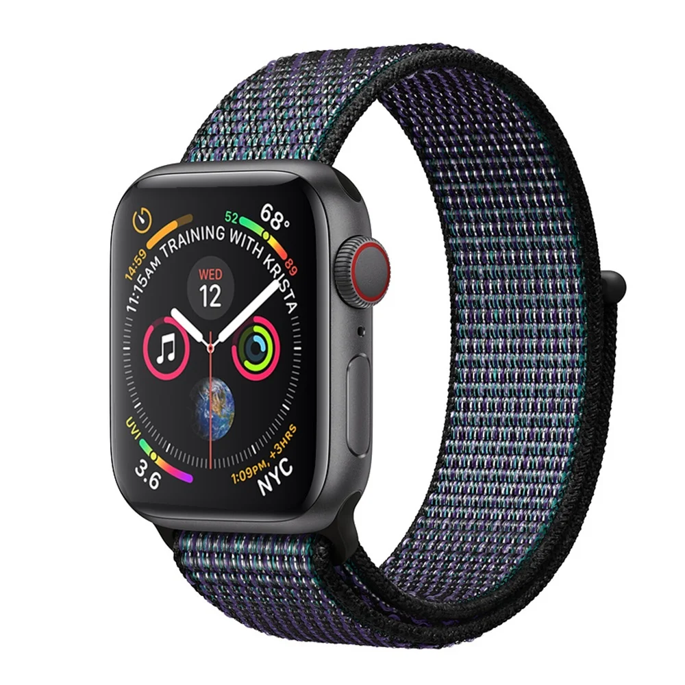 Нейлоновый ремешок для Apple Watch band 4 44 мм 40 iWatch 42 38 Спортивная Петля Браслет watch 3 2 1