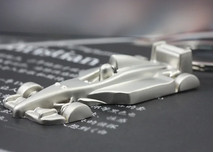 Креативный Матовый Серебряный гоночный автомобиль модель брелок кольцо брелок для ключей