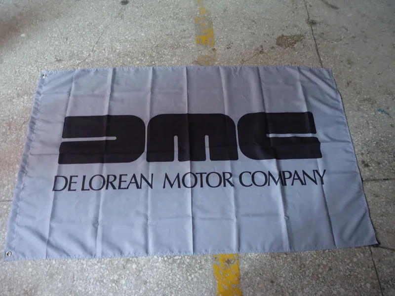 Полистер DMC серебристый флаг для автомобиля, DMC Серебряный плакатик, размер 90X150 см