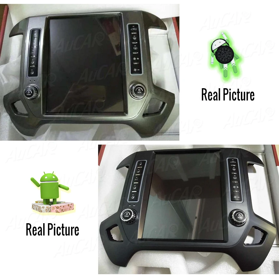 Cheap AuCAR Tesla Style 12.1" Android 7.1 Touch Screen radio For GMC Sierra Chevrolet Silverado Radio GPS Navigation Vertical IPS AUX 6