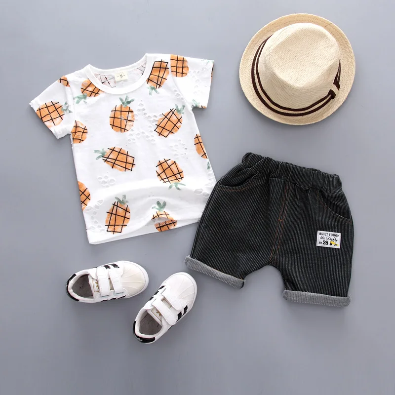 

Baby Boy Clothing Sets sports suit for a boy Summer Fruit printing Toddler Infant Kids Baby Boy T-shirt+Pants Clothes Sets
