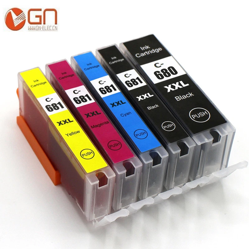 GN 5pk совместимый PGI-680 CLI-681 чернила для Canon PGI 680 PGBK CLI 681 BK/C/M/Y XXL PIXMA TR7560 TR8560 TS6160 TS8160 TS9160