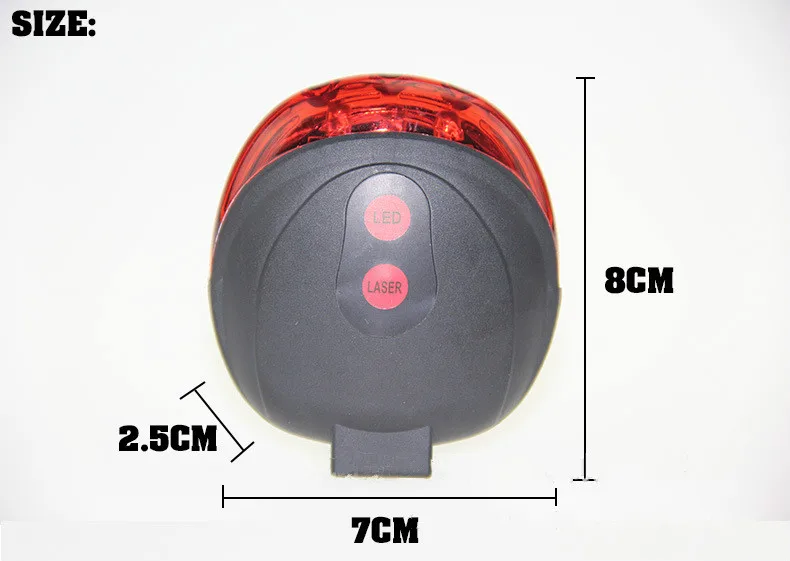 Excellent Bicycle LED Tail Light Safety Warning Light 5 LED+ 2 Laser Night Mountain Bike Rear Light Lamp Bycicle Light 9