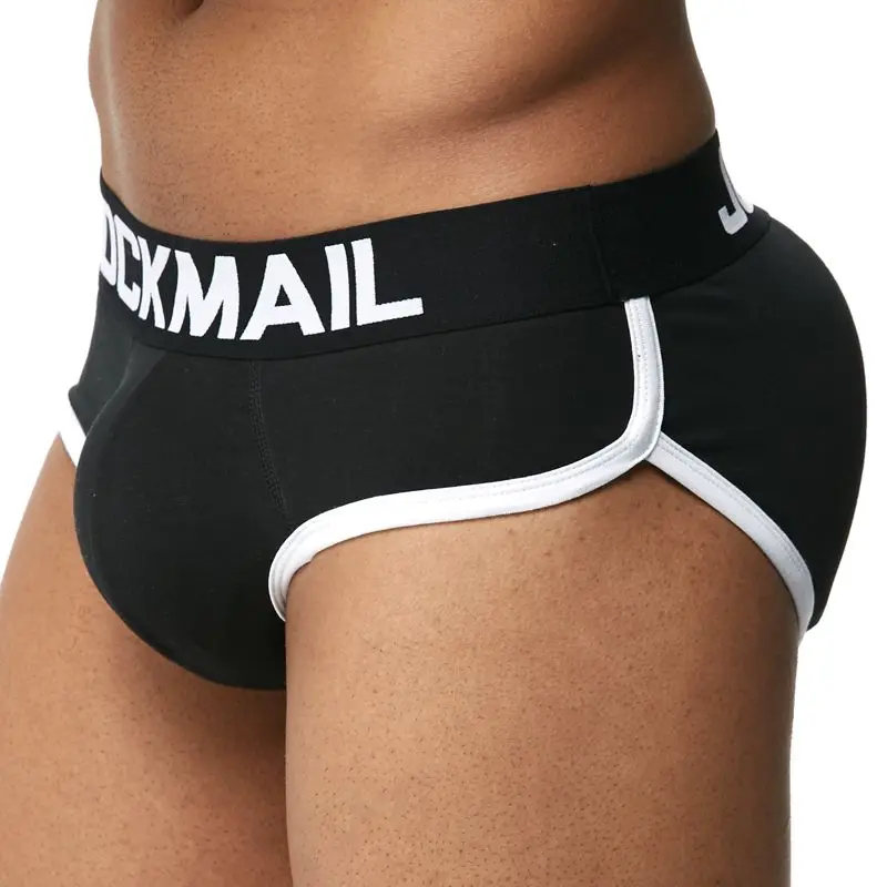mens underwear briefs JOCKMAIL Brand Enhancing Mens Underwear Briefs Sexy Bulge Gay Penis pad Front + Back Magic buttocks Double Removable Push Up Cup best underwear for men