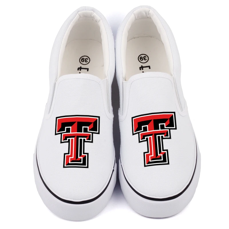 

Hot Sale America Texas State Students Printed Loafers Casual Flat Canvas Shoes White Black Leisure Men Tenis Espadrilles Zapatos