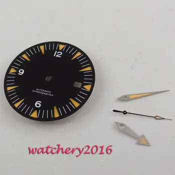 

31mm Black Dial Sapphire glass Watch Dial + Hands for ETA 2824 2836 movement