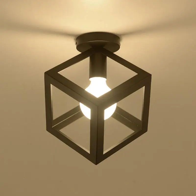 

Retro Ceiling Light Metal Geometry Black Kitchen Fixtures Balcony Corridor Lighting Nordic StyleFoyer Balcony Indoor Lighting Z3