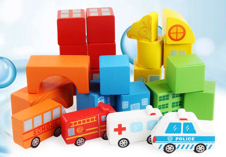 100 шт. детские игрушки городские дорожные сцены геометрическая форма строительные блоки ранние Образовательные Деревянные игрушки для детей подарок на день рождения