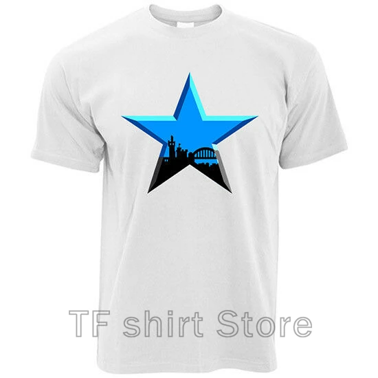 

Funny Print Men T shirt Women cool tshirt Geordie Star T Shirt 100% cotton newcastle football ale soccer tyneside stag lad