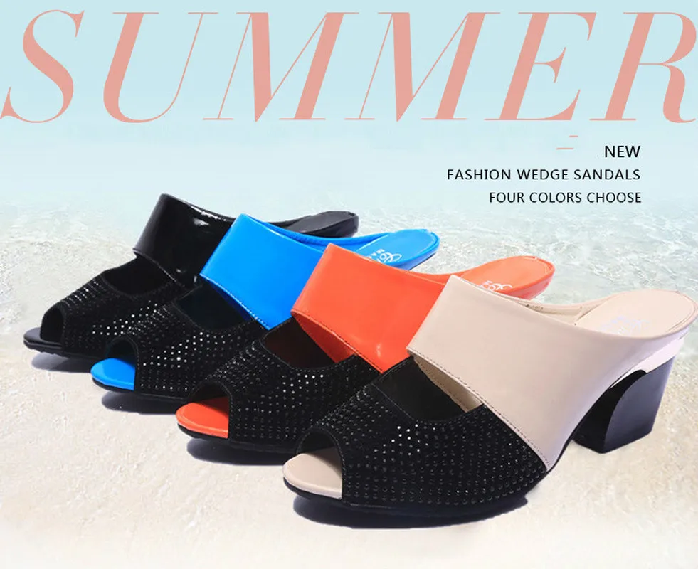 

Shoes women summer Slipper 2019 new sandals Korean version of the Korean version of the fish mouth thick of drag drill slippers