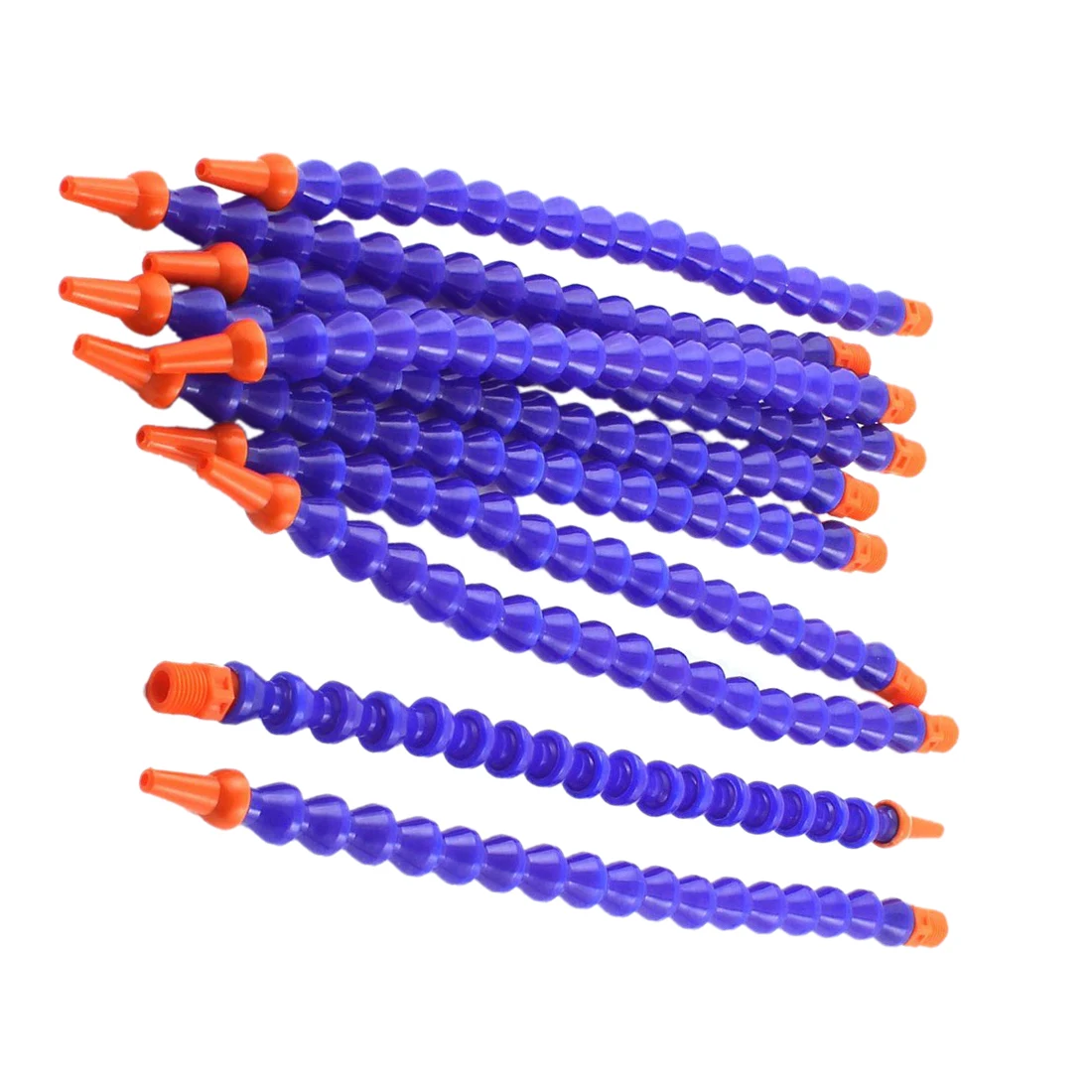 

WSFS Hot 10PCS Round Nozzle 1/4PT Flexible Oil Coolant Pipe Hose Blue Orange