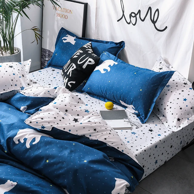Solstice Home Textile Cartoon niedźwiedź polarny pościel zestawy dla dzieci Beddingset Bed pościel kołdra okładka łóżka Poszewka na poduszkę/Bed Sets -