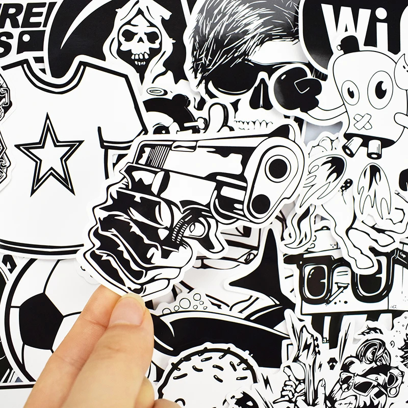 100 قطعة/50 قطعة الأسود والأبيض ملصقا الأمتعة لوح التزلج سيارة التصميم الفينيل Deacals دراجة نارية محمول بارد خربش ملصقات صناعة يدوية 100 قطعة/50 قطعة الأسود والأبيض ملصقا الأمتعة لوح التزلج سيارة التصميم الفينيل Deacals دراجة نارية محمول بارد خربش ملصقات صناعة يدوية