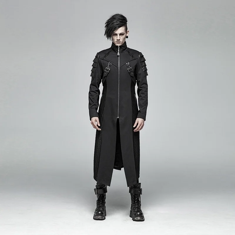 

PUNK RAVE Mens Jackets and Coat Gothic Steampunk Armor Mid-length Cotton Coat